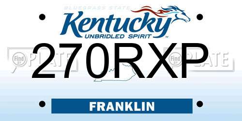 270RXP Kentucky License Plate