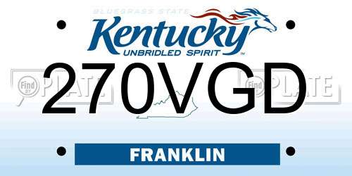 270VGD Kentucky License Plate