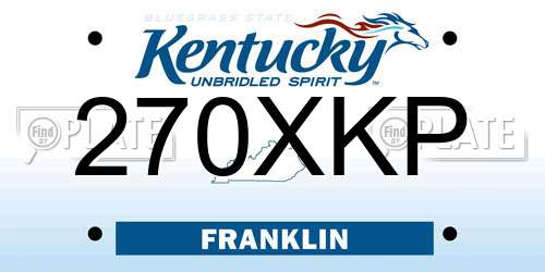 270XKP Kentucky License Plate