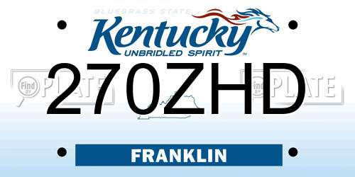 270ZHD Kentucky License Plate