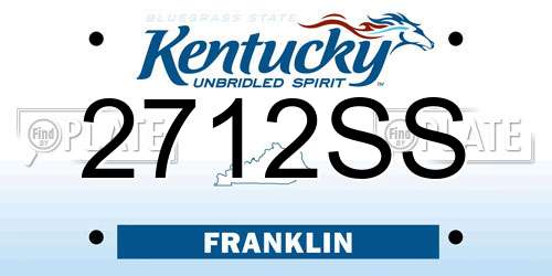 2712SS Kentucky License Plate