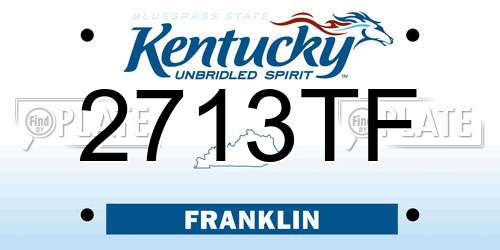 2713TF Kentucky License Plate
