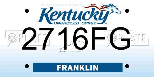 2716FG Kentucky License Plate