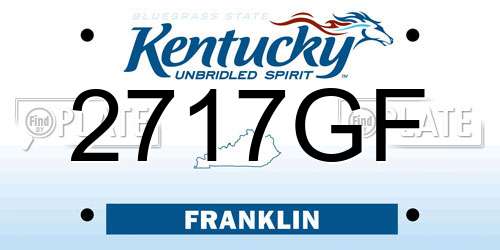 2717GF Kentucky License Plate