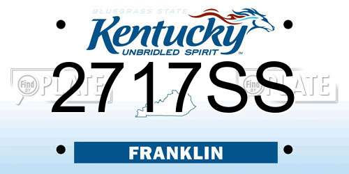 2717SS Kentucky License Plate