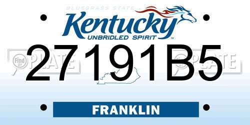 27191B5 Kentucky License Plate