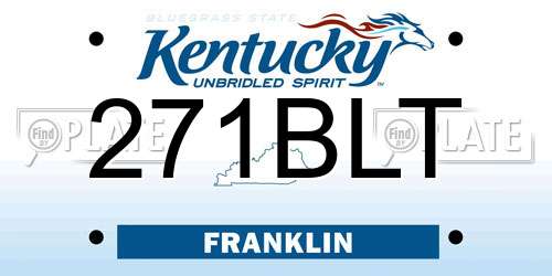 271BLT Kentucky License Plate