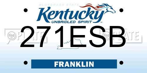 271ESB Kentucky License Plate