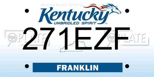 271EZF Kentucky License Plate