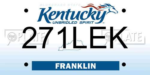 271LEK Kentucky License Plate