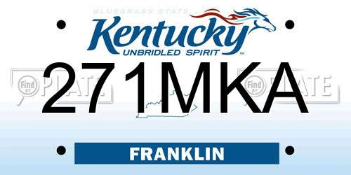 271MKA Kentucky License Plate
