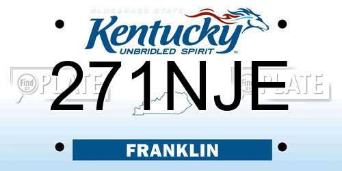 271NJE Kentucky License Plate
