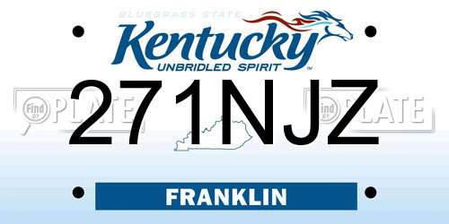 271NJZ Kentucky License Plate