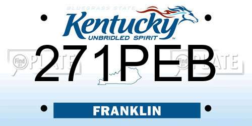 271PEB Kentucky License Plate