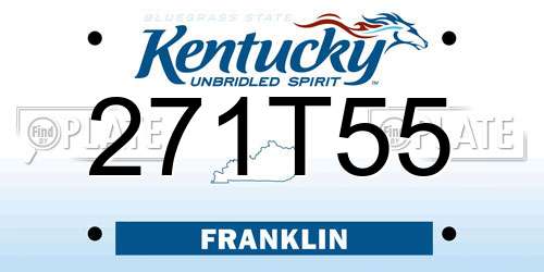 271T55 Kentucky License Plate