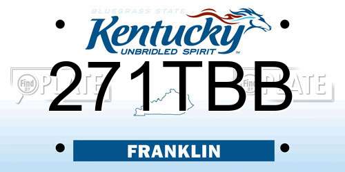 271TBB Kentucky License Plate