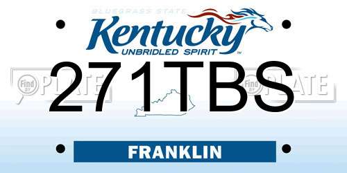 271TBS Kentucky License Plate