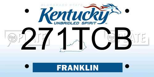 271TCB Kentucky License Plate