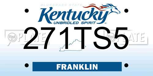 271TS5 Kentucky License Plate