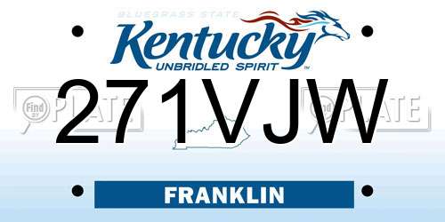 271VJW Kentucky License Plate
