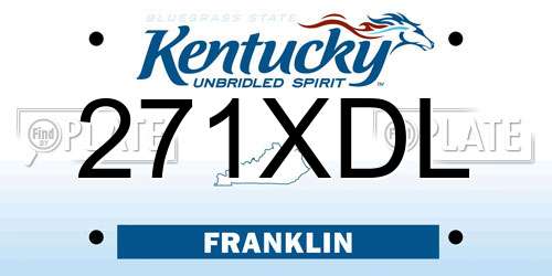271XDL Kentucky License Plate