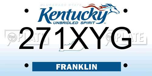 271XYG Kentucky License Plate