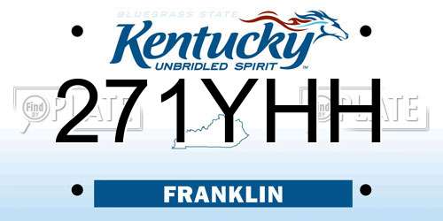 271YHH Kentucky License Plate