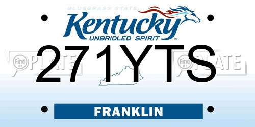 271YTS Kentucky License Plate