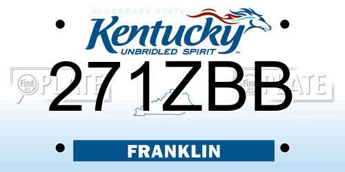 271ZBB Kentucky License Plate