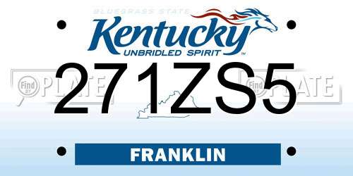 271ZS5 Kentucky License Plate