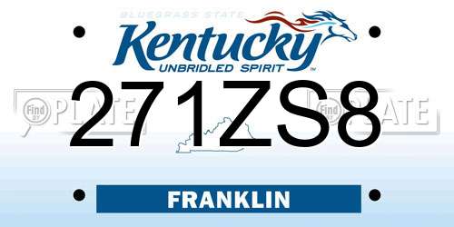 271ZS8 Kentucky License Plate
