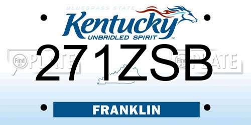 271ZSB Kentucky License Plate