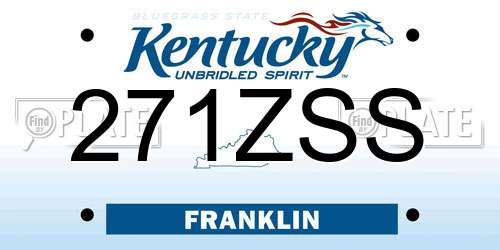 271ZSS Kentucky License Plate