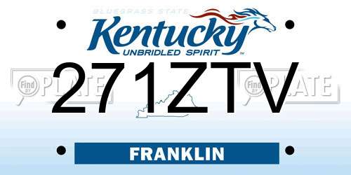 271ZTV Kentucky License Plate