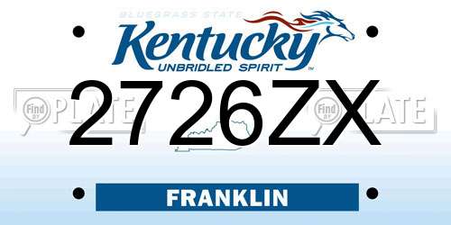 2726ZX Kentucky License Plate