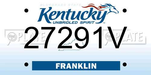 27291V Kentucky License Plate