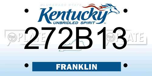 272B13 Kentucky License Plate