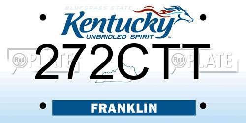 272CTT Kentucky License Plate