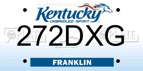 272DXG Kentucky License Plate