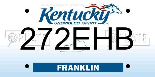 272EHB Kentucky License Plate