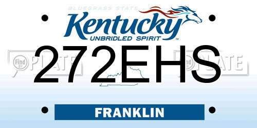 272EHS Kentucky License Plate