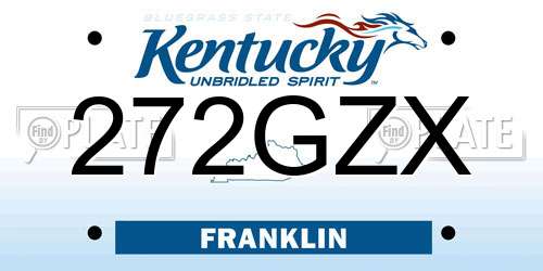 272GZX Kentucky License Plate