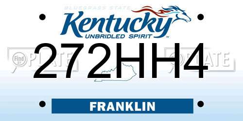 272HH4 Kentucky License Plate