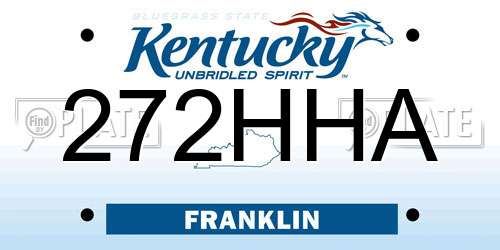 272HHA Kentucky License Plate