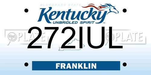 272IUL Kentucky License Plate