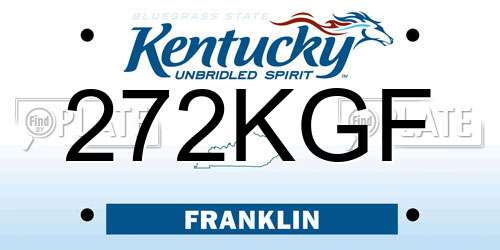 272KGF Kentucky License Plate