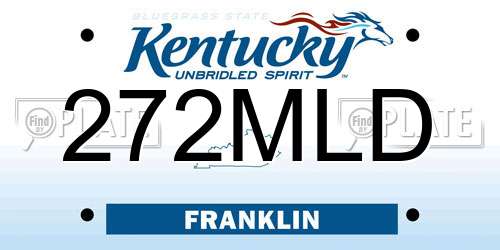 272MLD Kentucky License Plate
