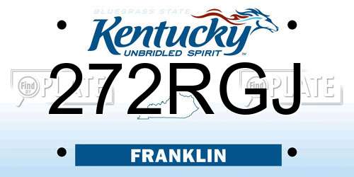 272RGJ Kentucky License Plate