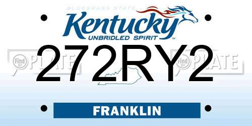 272RY2 Kentucky License Plate