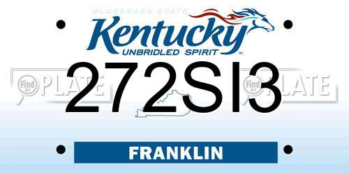 272SI3 Kentucky License Plate